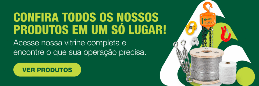 Você sabe qual a diferença entre cabo de aço alma fibra e cabo de aço alma aço? 2 banner produtos