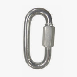 Mosquetão Oval com Trava Rosca Inox