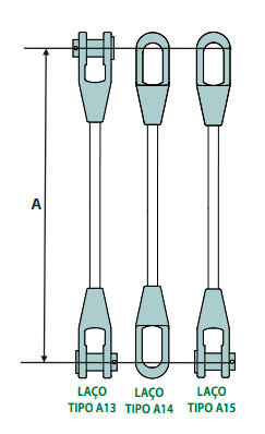 Laço Tipo A13, A14, A15 - Alma Fibra